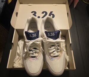 Nike Kids White Sneakers with Blue Details